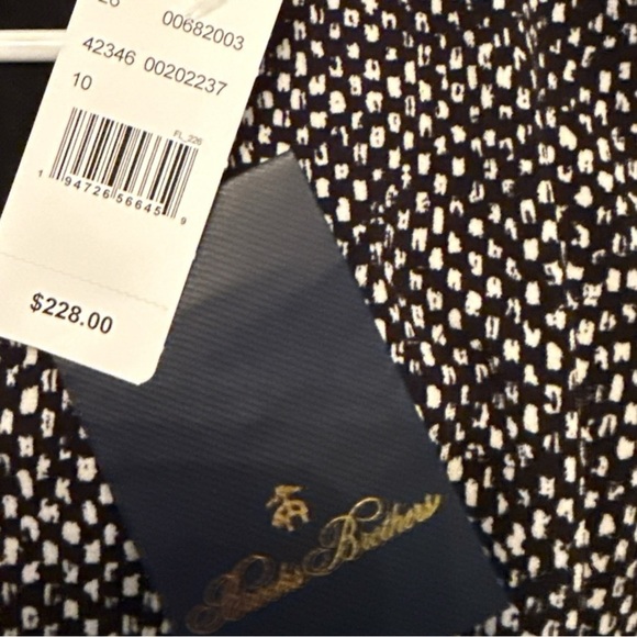 Brooks Brothers Black & White Abstract Print Long Sleeve Knit Dress Size (S) NWT - Picture 6 of 7